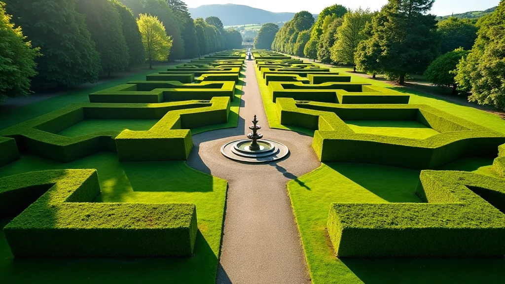 Powerscourt Gardens Italian terraces with fountain