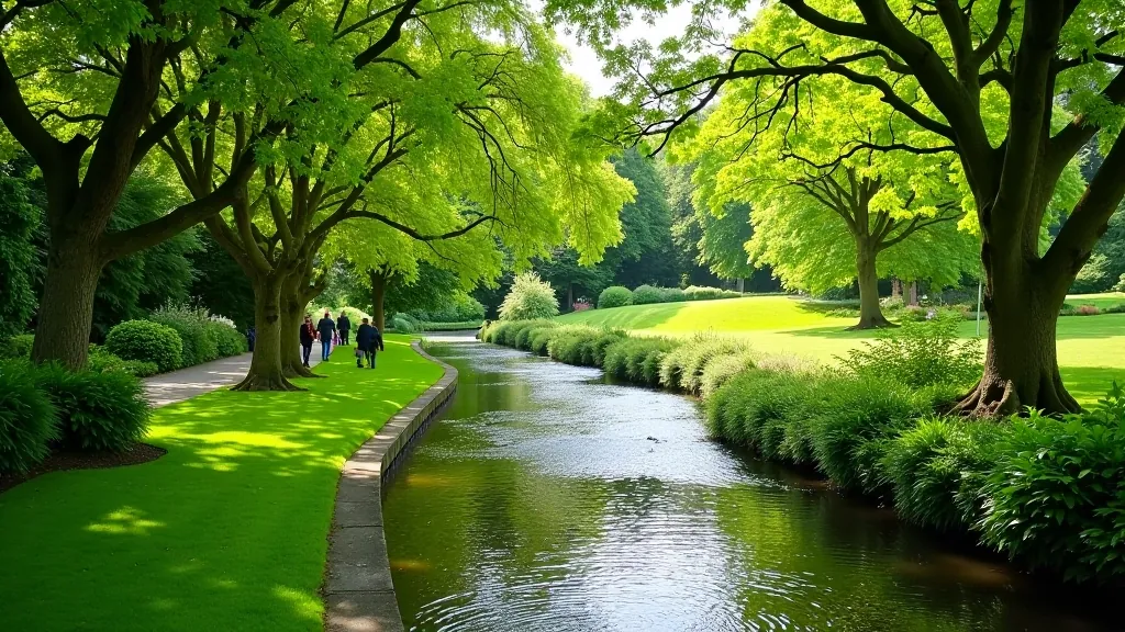 Mount Usher riverside gardens with river path