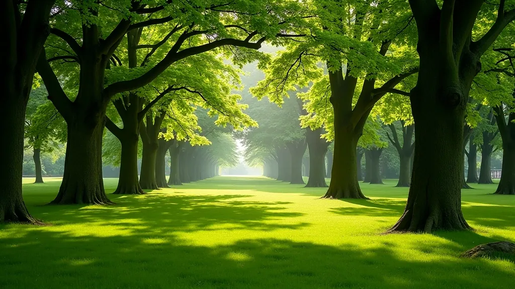 Tinniswood estate grounds showing woodland paths and open parkland with heritage trees